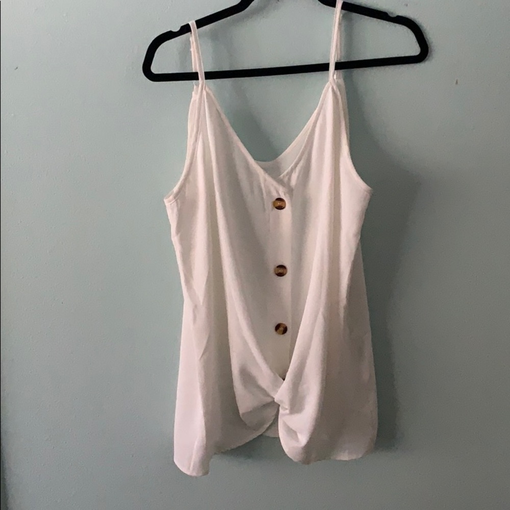 White button down tank top